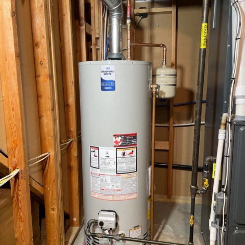 A newly installed water heater